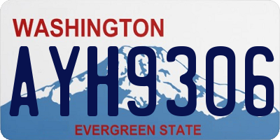 WA license plate AYH9306