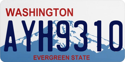 WA license plate AYH9310