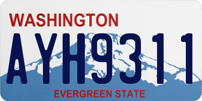 WA license plate AYH9311