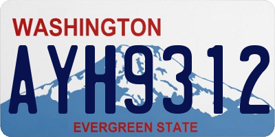 WA license plate AYH9312