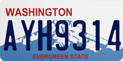 WA license plate AYH9314