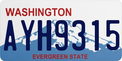 WA license plate AYH9315