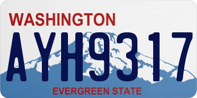 WA license plate AYH9317