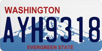 WA license plate AYH9318