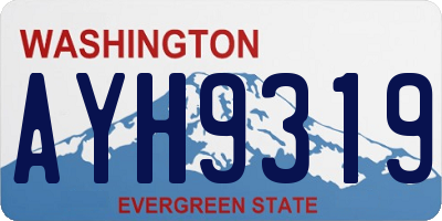 WA license plate AYH9319