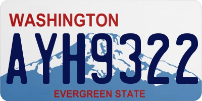 WA license plate AYH9322