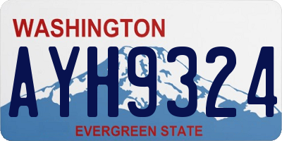 WA license plate AYH9324