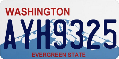 WA license plate AYH9325