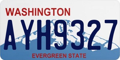 WA license plate AYH9327
