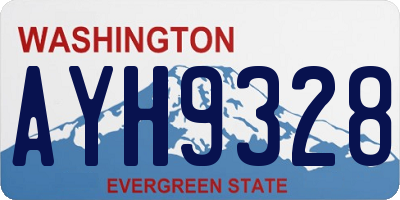 WA license plate AYH9328