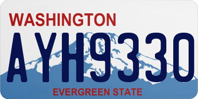 WA license plate AYH9330