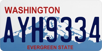 WA license plate AYH9334
