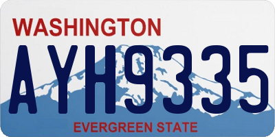 WA license plate AYH9335