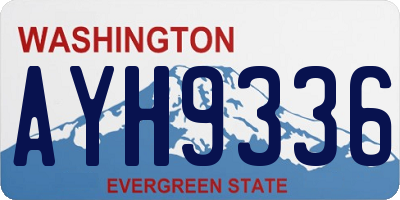 WA license plate AYH9336