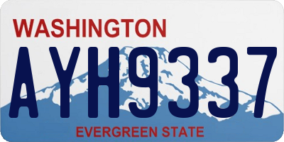 WA license plate AYH9337