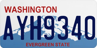 WA license plate AYH9340
