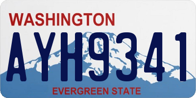 WA license plate AYH9341