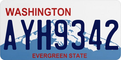 WA license plate AYH9342