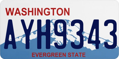 WA license plate AYH9343