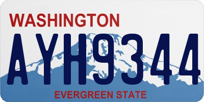 WA license plate AYH9344