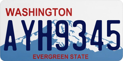 WA license plate AYH9345