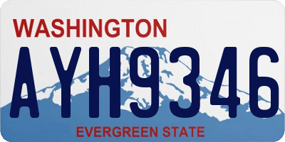 WA license plate AYH9346