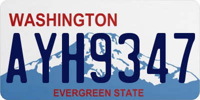 WA license plate AYH9347