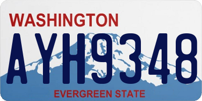 WA license plate AYH9348