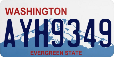WA license plate AYH9349