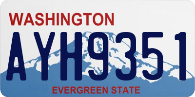WA license plate AYH9351