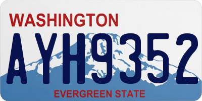 WA license plate AYH9352