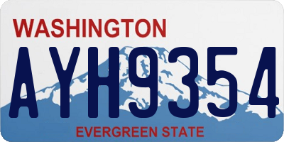 WA license plate AYH9354