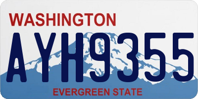 WA license plate AYH9355