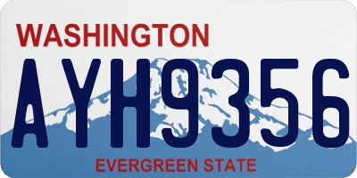 WA license plate AYH9356