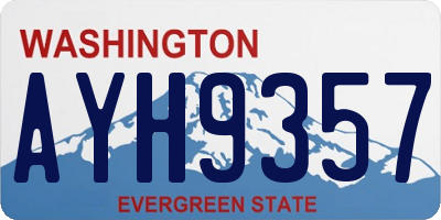 WA license plate AYH9357