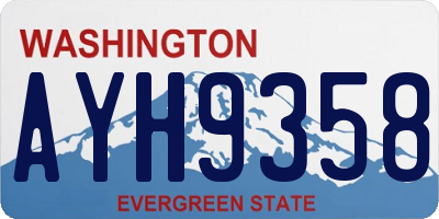 WA license plate AYH9358