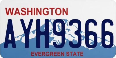 WA license plate AYH9366