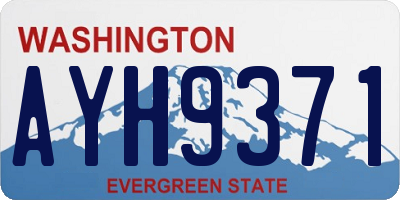WA license plate AYH9371