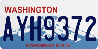 WA license plate AYH9372