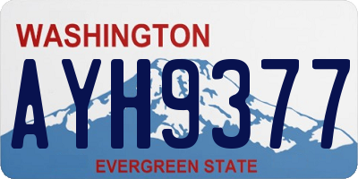 WA license plate AYH9377