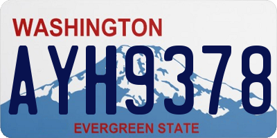WA license plate AYH9378