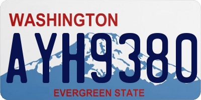 WA license plate AYH9380