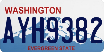WA license plate AYH9382