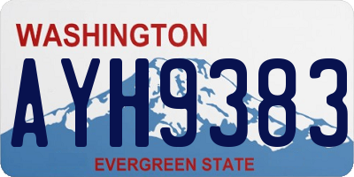 WA license plate AYH9383