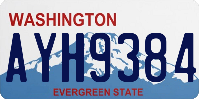 WA license plate AYH9384