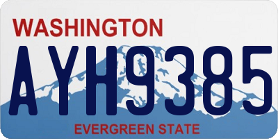 WA license plate AYH9385