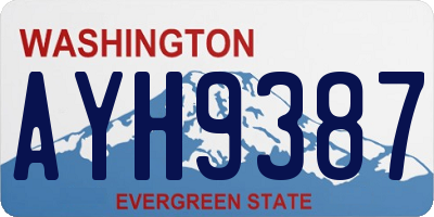 WA license plate AYH9387