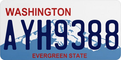 WA license plate AYH9388