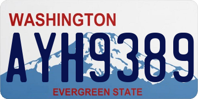 WA license plate AYH9389