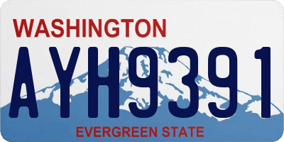WA license plate AYH9391